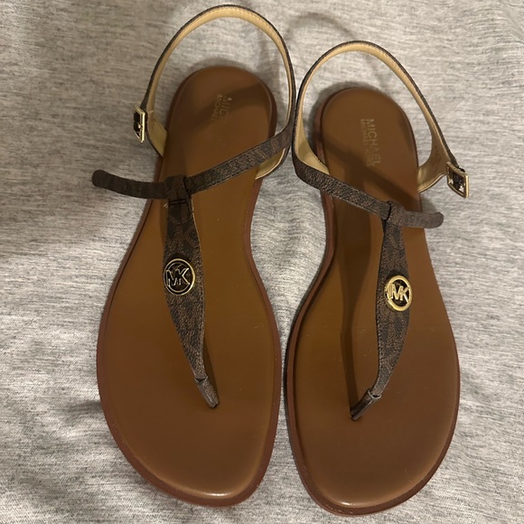 Michael Kors Shoes - Michael Kors Dark Brown T-Strap Sandals